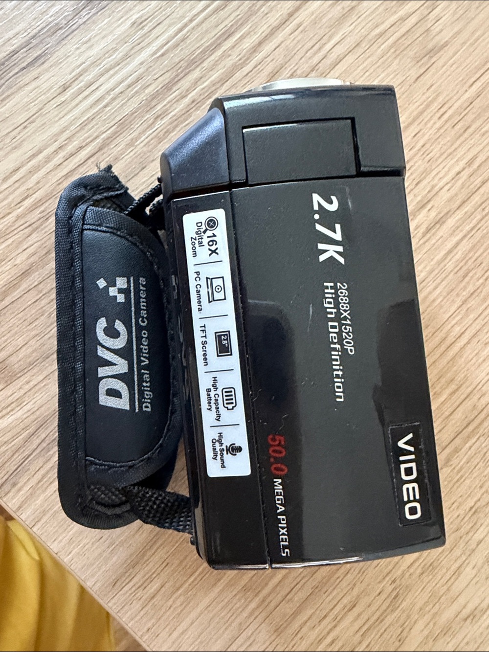 2.7K Black Digital Video Camera - High Definition